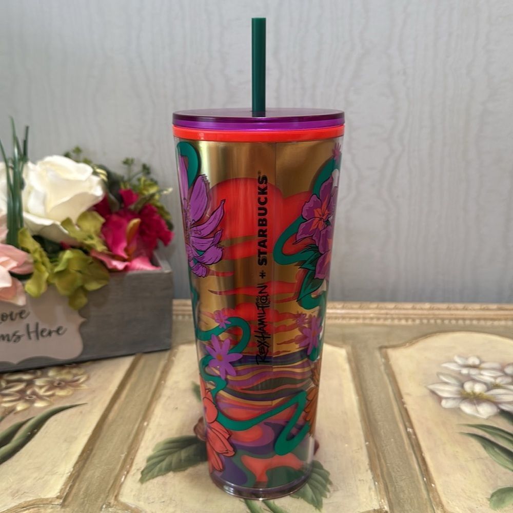 Starbucks Rex Hamilton Limited Edition Texas Wildflowers Venti Tumbler 24 oz